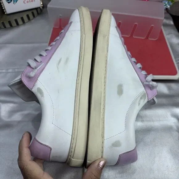 (A7) Oliver Cabell -leather Sneakers Women's in Swift-White,Pink, Size 42/11US. - Picture 6 of 13